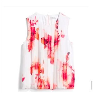 Calvin Klein Pleated floral blouse